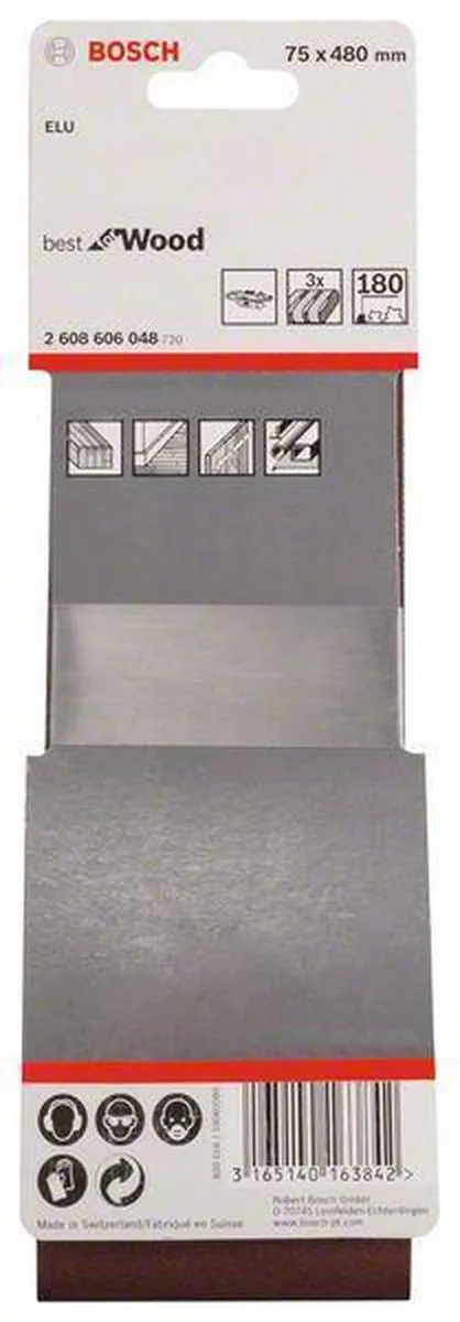 Bosch Professional 3 Banden 75x480 Best Wood+Paint - 3 Stuks