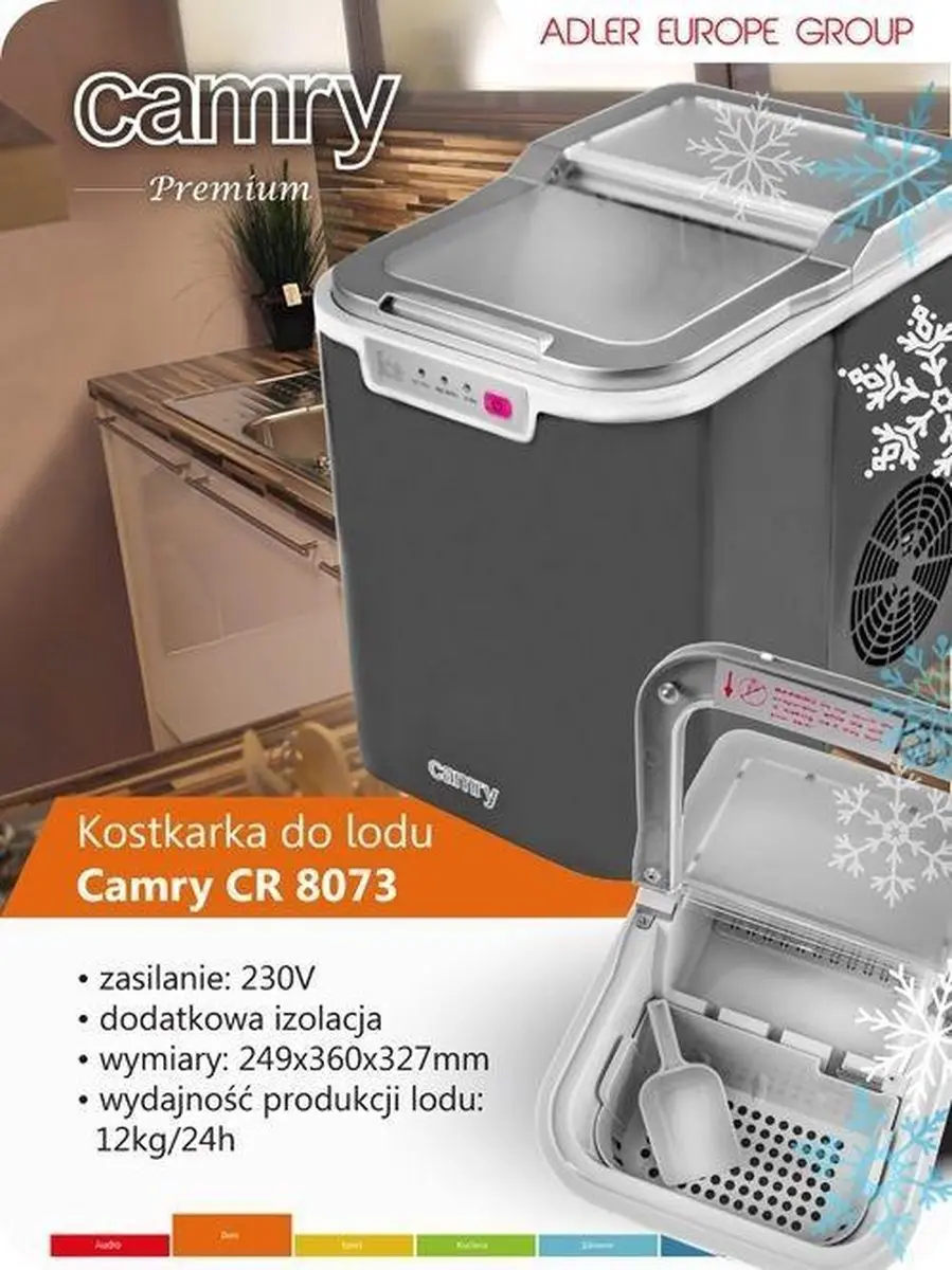 Camry CR8073 IJsblokjesmachine - 2000W - 2.2L - Zwart - afbeelding 2 van 6