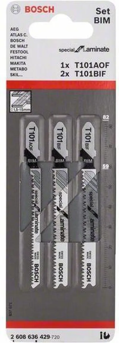 Bosch Professional Decoupeerzaagbladen Set 3 Stuks - Laminat 2XT101BIF + T101AOF