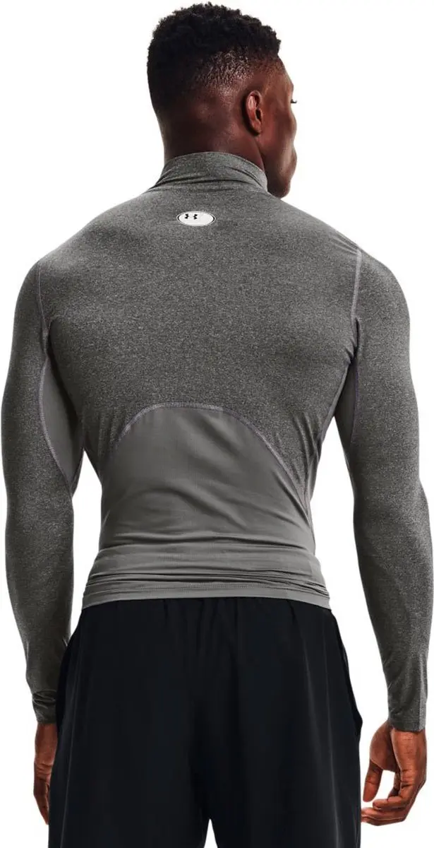 Under Armour HeatGear Armour Comp Mock Lange Mouwen Shirt - S - Carbon Heather - afbeelding 3 van 6