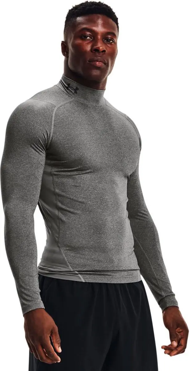 Under Armour HeatGear Armour Comp Mock Lange Mouwen Shirt - S - Carbon Heather - afbeelding 5 van 6