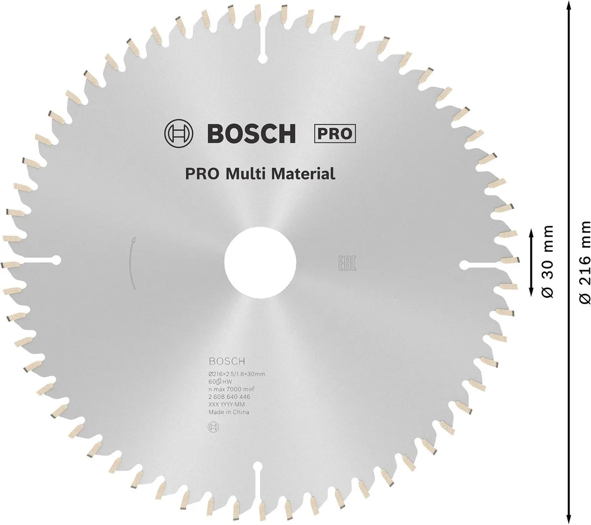 Bosch Professional CIRKZB MULTI K/V & T Zaagblad 216mm Metaal