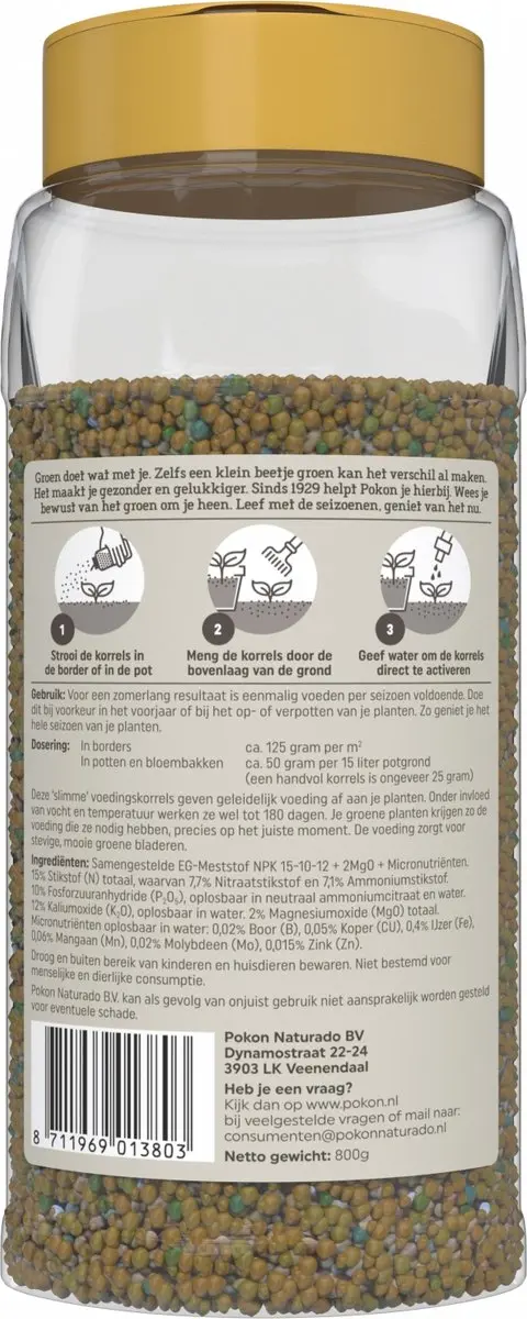 Pokon Voedingskorrels Groene Planten 800g - 180 Dagen - afbeelding 3 van 6