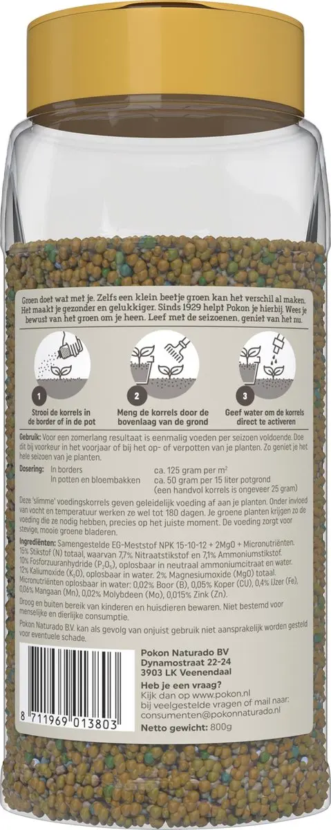 Pokon Voedingskorrels Groene Planten 800g - 180 Dagen - afbeelding 4 van 6