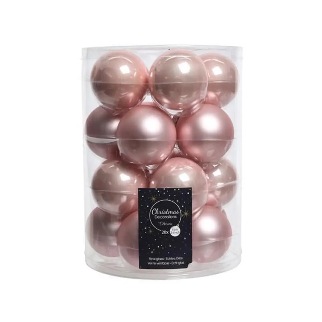 Decoris Kerstballen Roze - 20 Stuks - Ø6cm - afbeelding 5 van 6