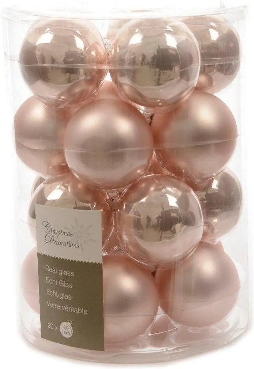 Decoris Kerstballen Roze - 20 Stuks - Ø6cm - afbeelding 6 van 6
