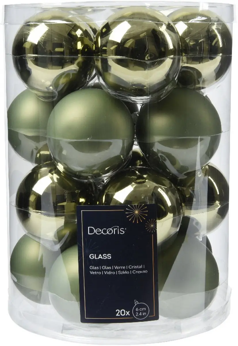 Decoris Kerstbal Glas Ø6cm Rosemarijn
