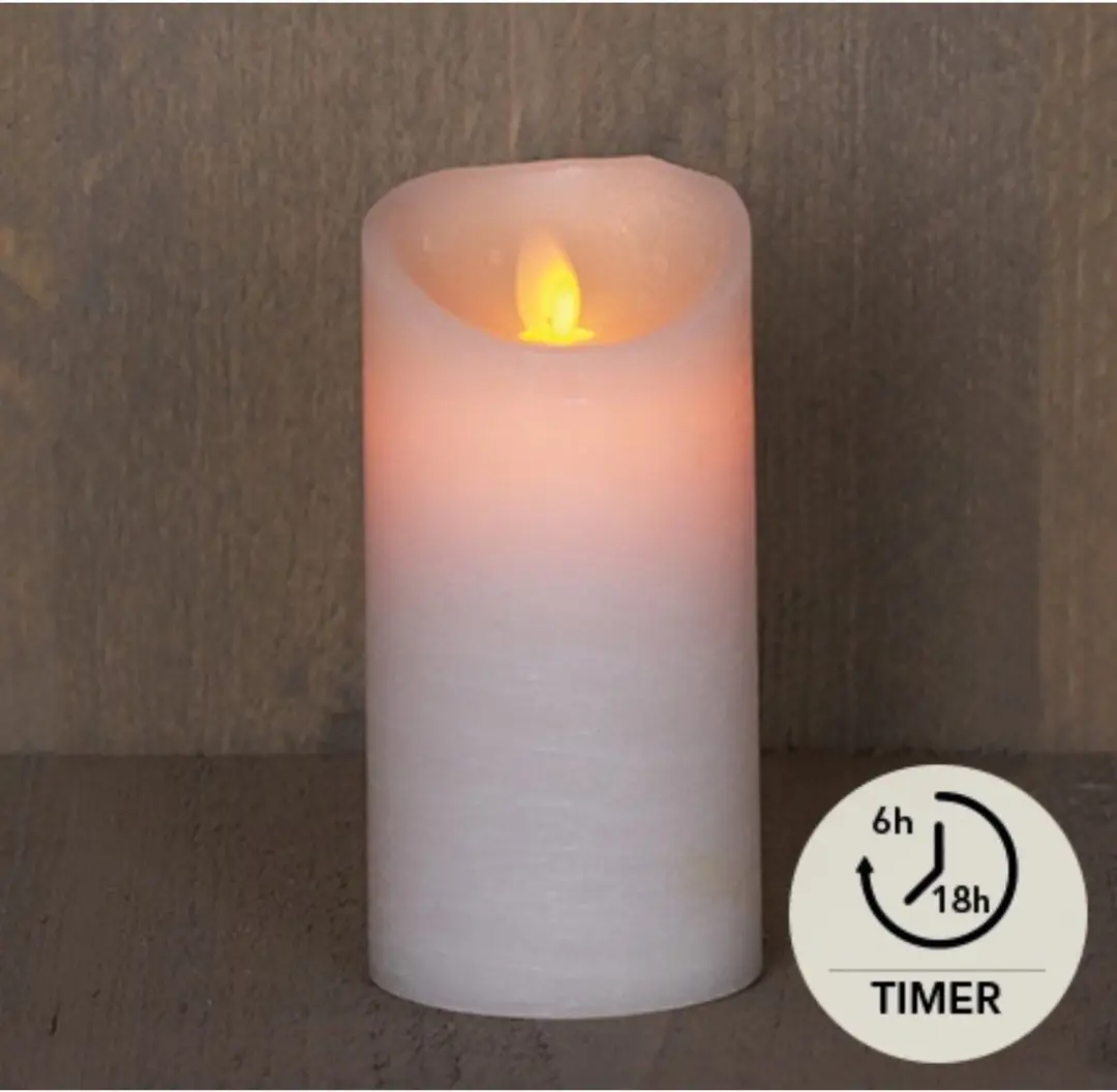 Anna's Collection Led Kaars Wit H15xD7,5cm - Warm Wit Licht