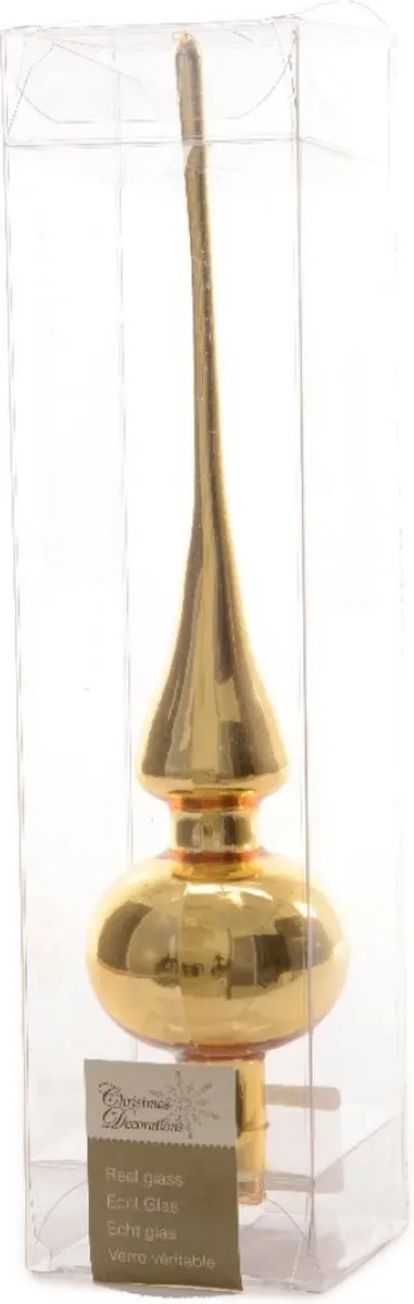 Decoris Kerstboompiek Glas - Lichtgoud 26cm - afbeelding 5 van 6