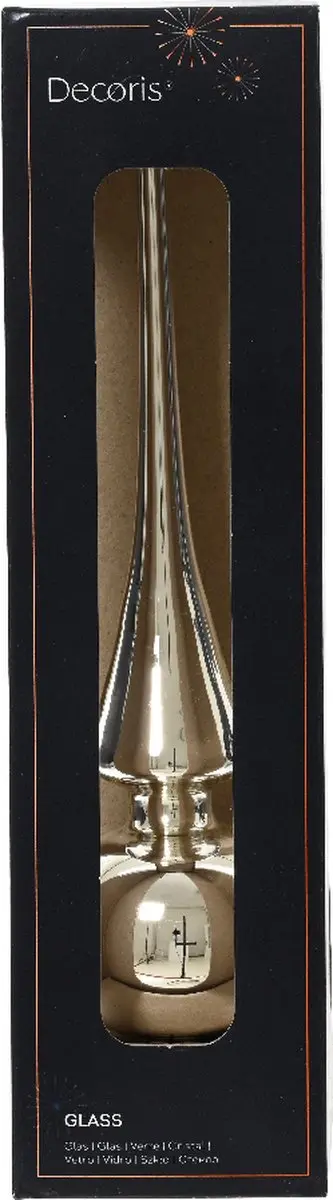 Decoris Kerstboompiek Glas - 26cm Zilver - afbeelding 5 van 6