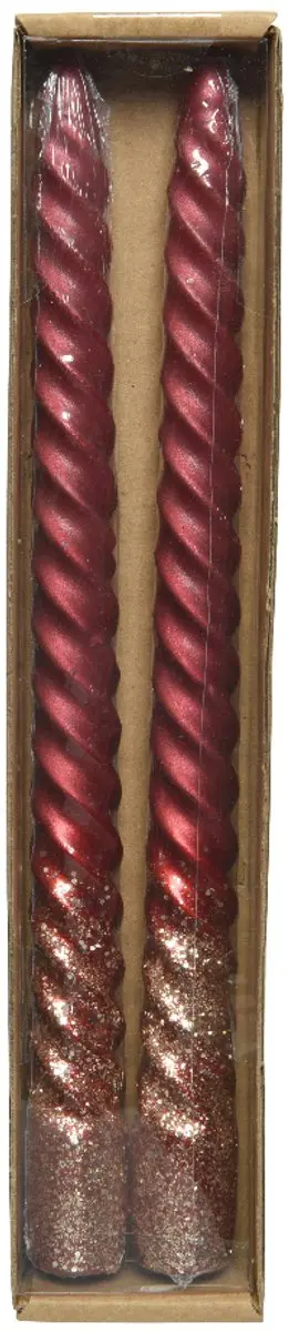 Decoris Dinerkaars Swirl Ossenbloed Glitter 25 cm