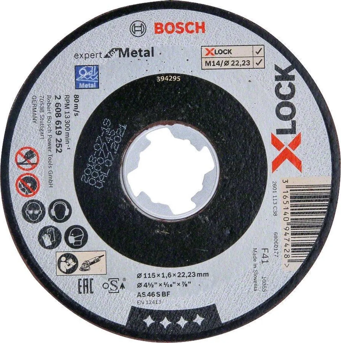 Bosch Professional X-Lock Slijpschijf 115mm Metaal - 22,23mm As - afbeelding 6 van 6