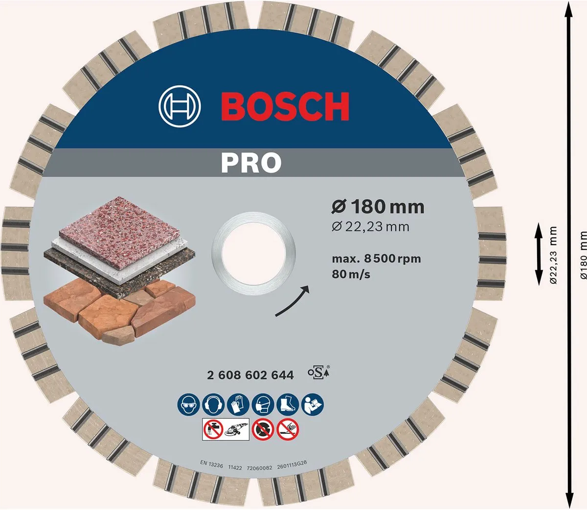 Bosch Professional Diamantschijf Best Stone 180mm - 22,23mm As