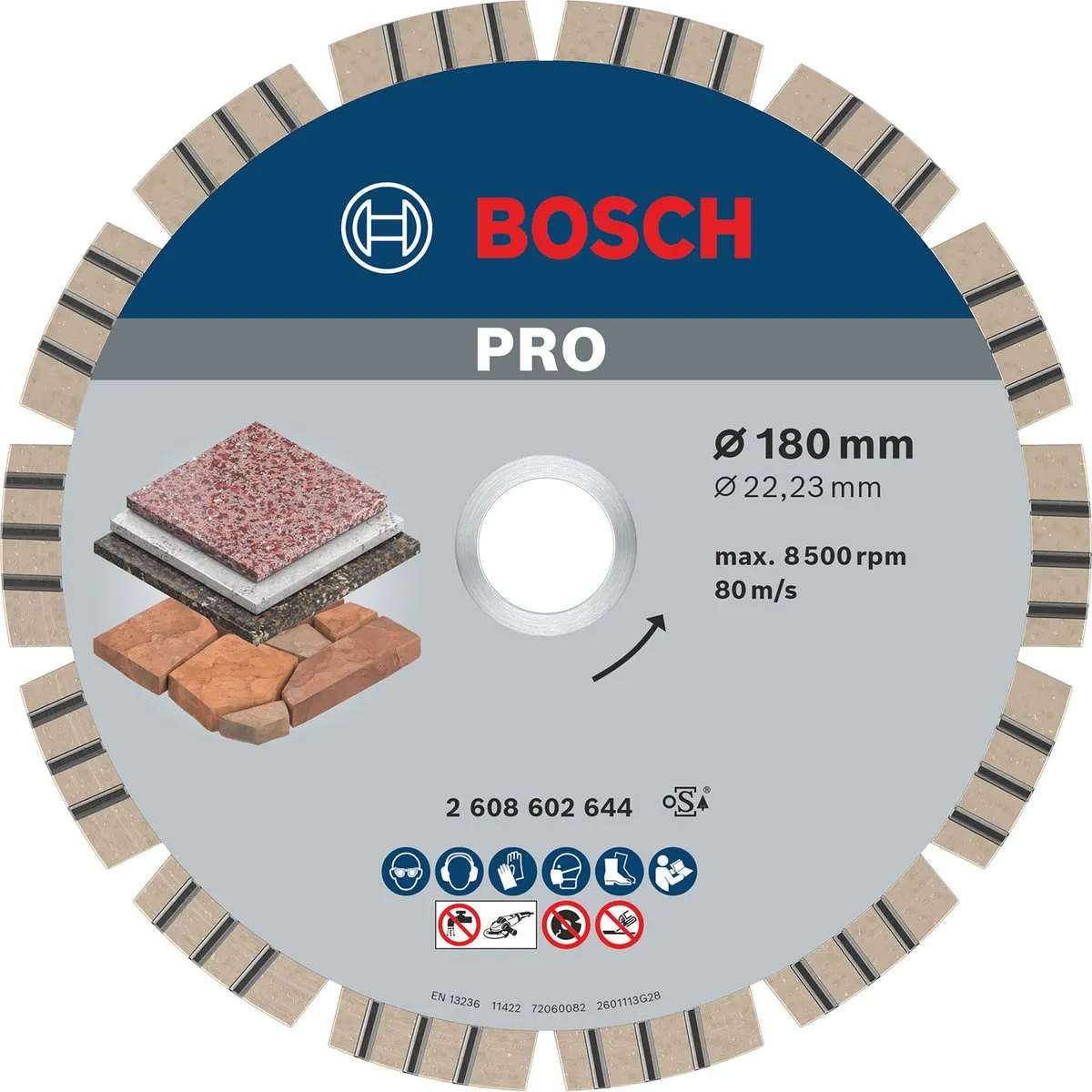 Bosch Professional Diamantschijf Best Stone 180mm - 22,23mm As - afbeelding 6 van 6