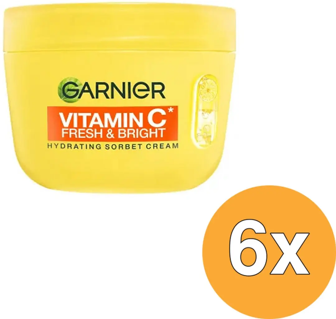 6x Garnier Skin Active Vitamine C Fresh & Bright Sorbet Creme (6 x 85 ml)