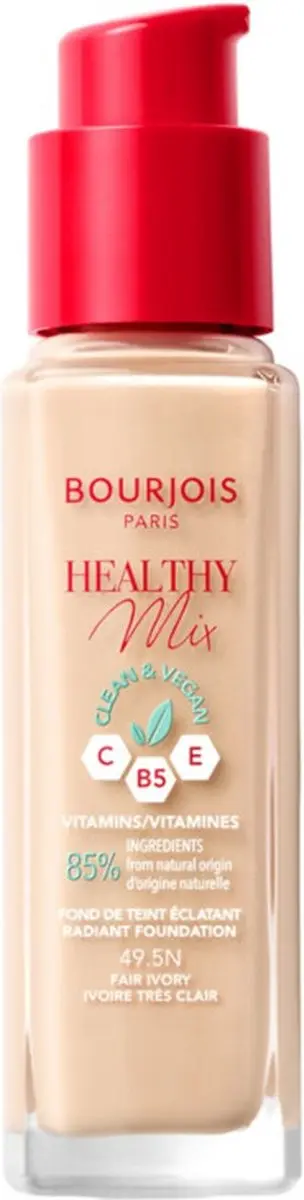 Bourjois Paris Healthy Mix Clean Foundation 49.5 Fair Ivory - 3x30ml