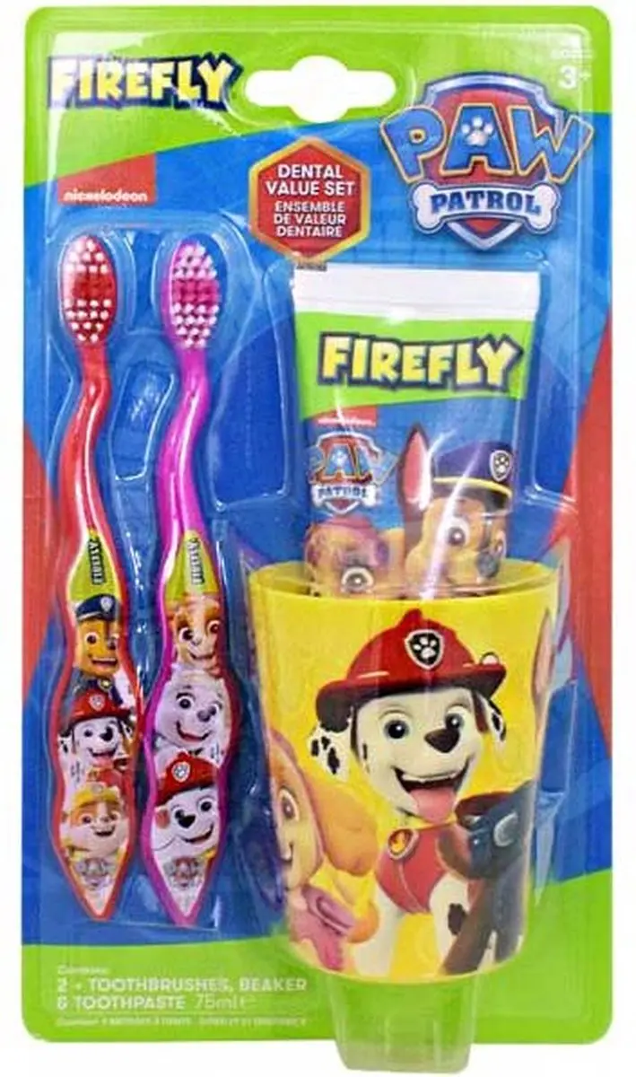 PAW Patrol Tandenpoets Set - Rood/Rozes/Geel