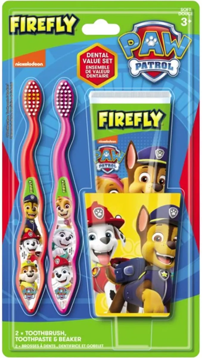 PAW Patrol Tandenpoets Set - Rood/Rozes/Geel