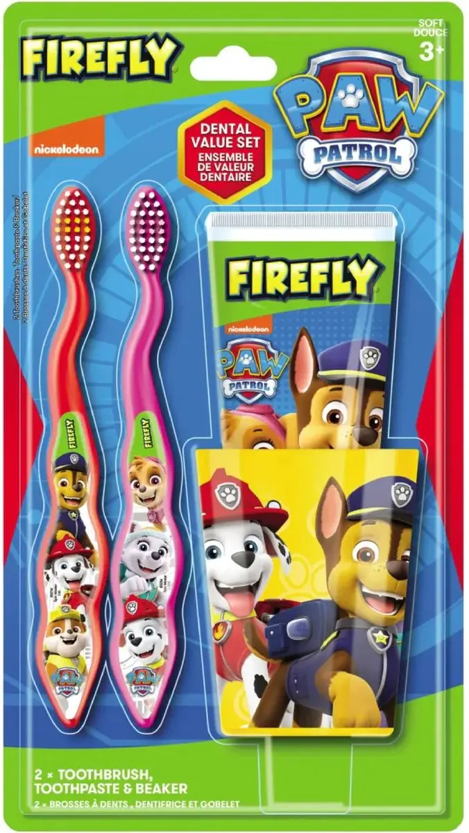PAW Patrol Tandenpoets Set - Rood/Rozes/Geel