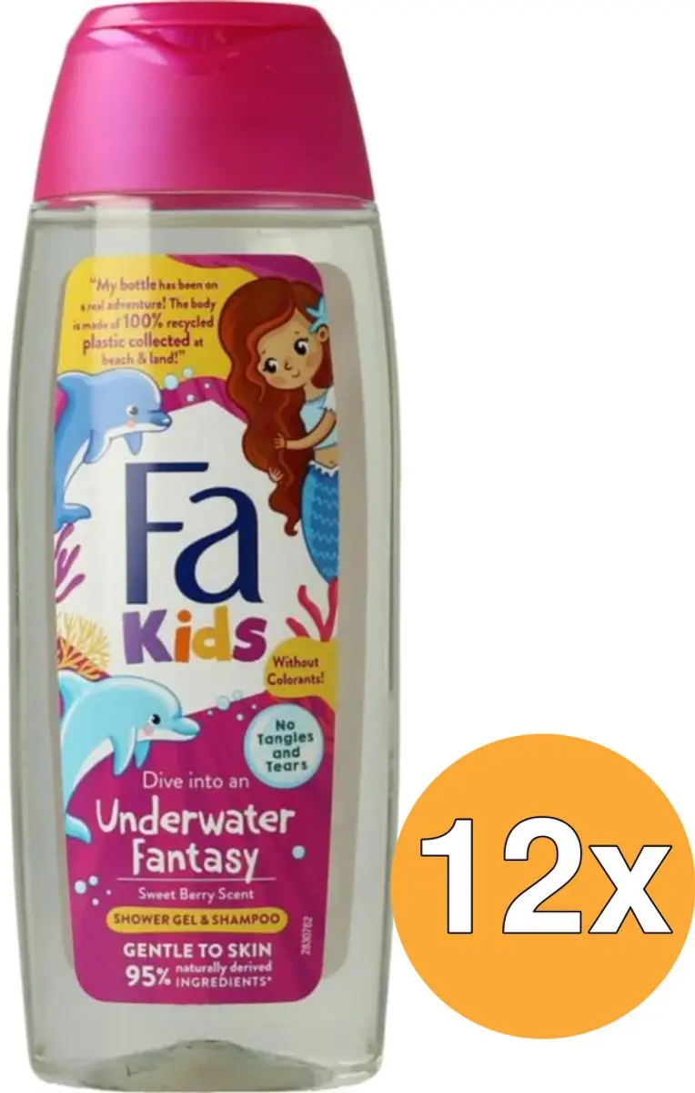 12x Fa Kids douche & shampoo mermaid (250 ml)