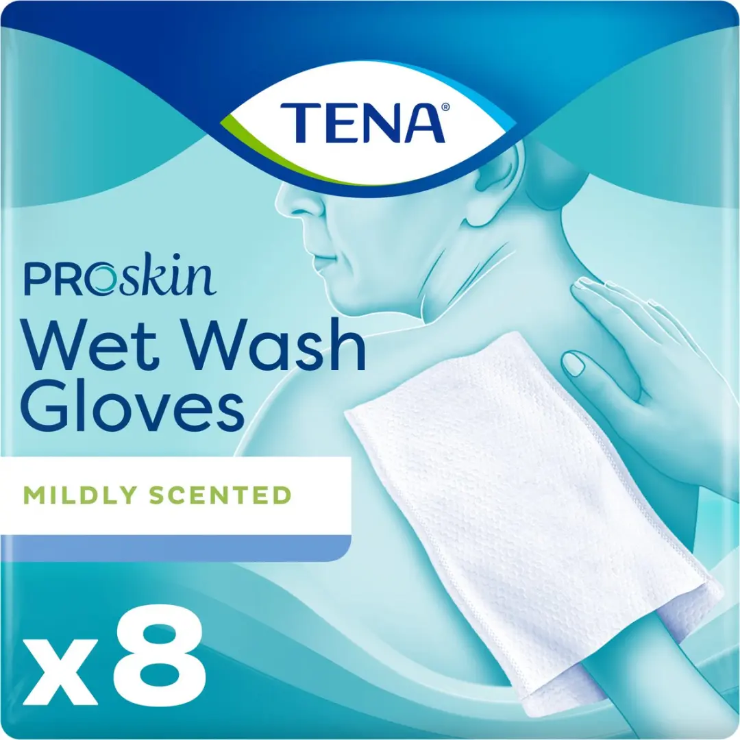 TENA Wet Wash Gloves - 8 Stuks