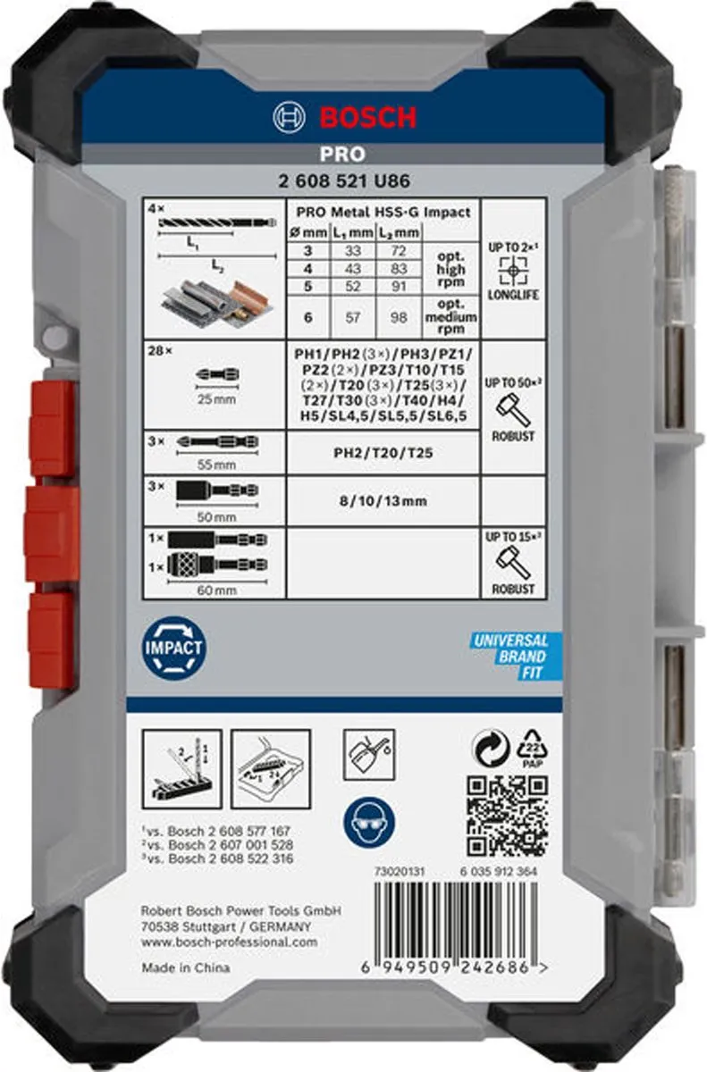 Bosch Professional PRO Impact Boor-/bitset 40-delig 2608521U86