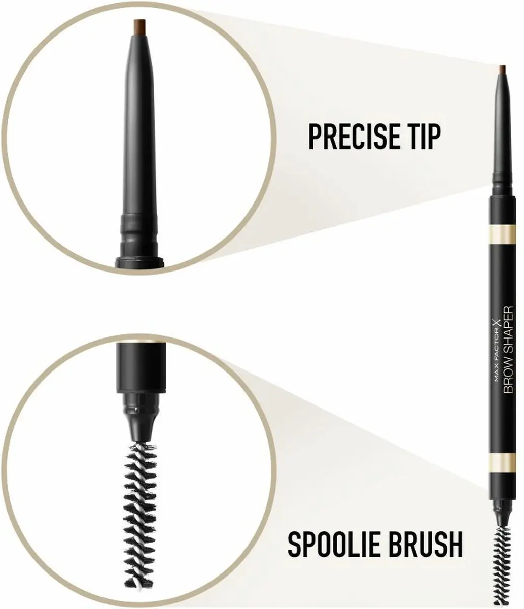Max Factor Brow Shaper Wenkbrauwpotlood Deep Brown - 3 Stuks - afbeelding 2 van 4