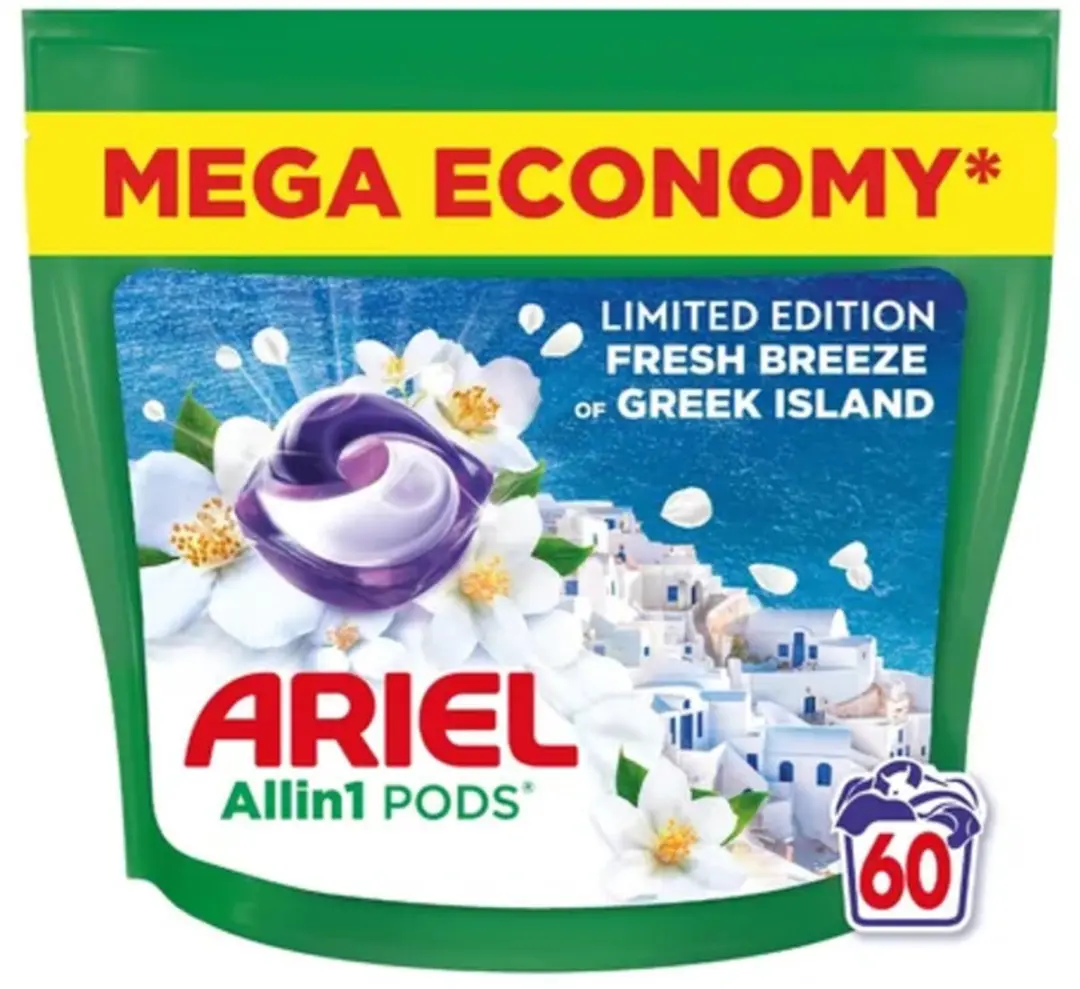 Ariel Pods All in 1 Touch of Lenor Breeze of Greek Island 60 Stuks