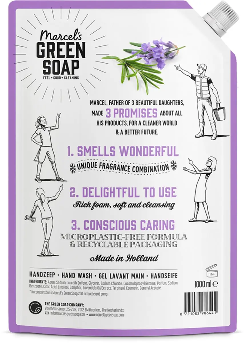 Marcel's Green Soap Handzeep Navulling Lavendel & Rozemarijn 1L