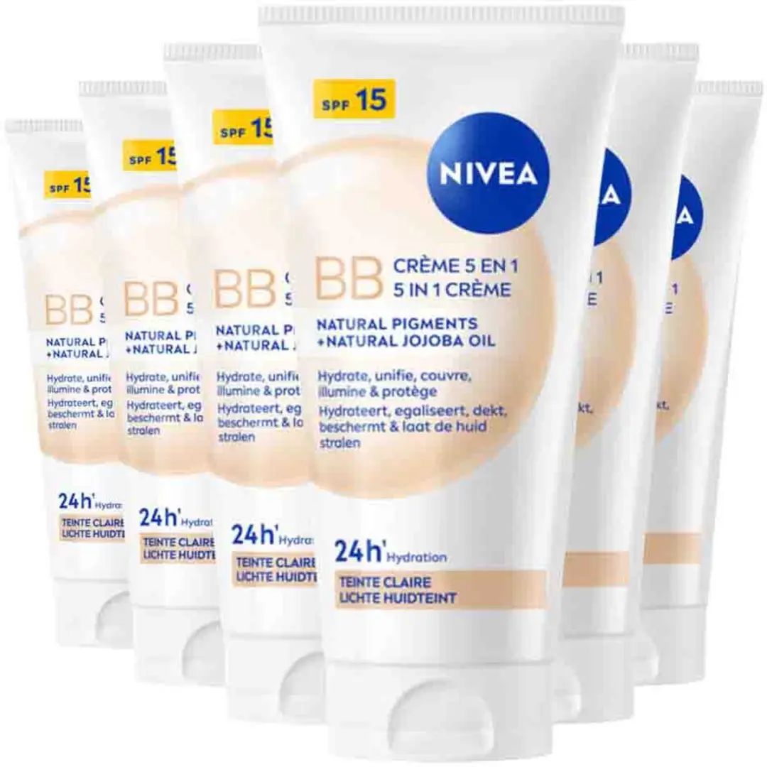 NIVEA BB Crème SPF15 Light 50ml - 6 Stuks