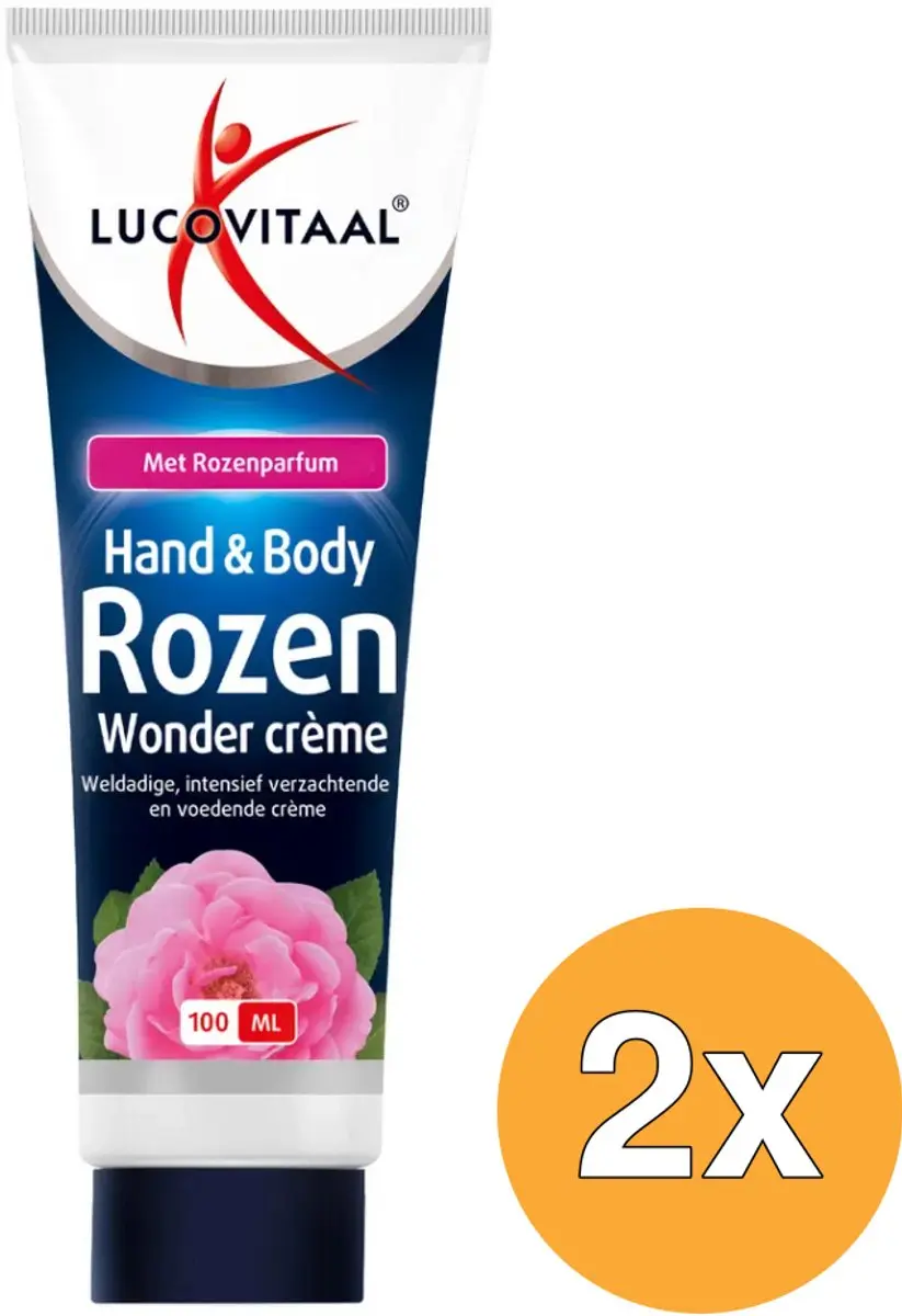 2x Lucovitaal Hand & Body Rozen Wonder Crème (100 ml)