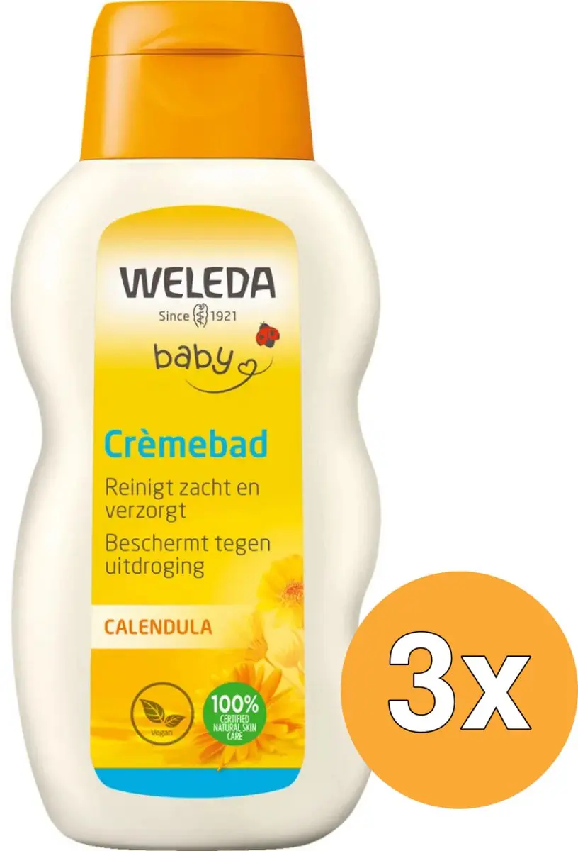 3x WELEDA Calendula baby cremebad (200 ml)