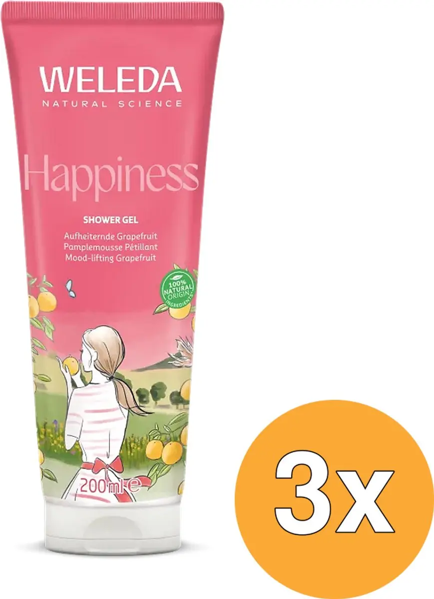 3x Weleda Aroma Shower Happiness Douchegel (200 ml)