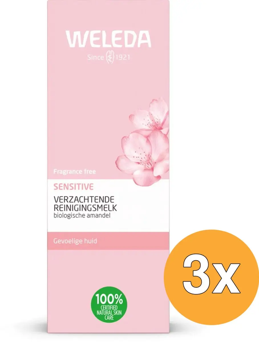 3x Weleda Sensitive Verzachtende Reinigingsmelk (75 ml)