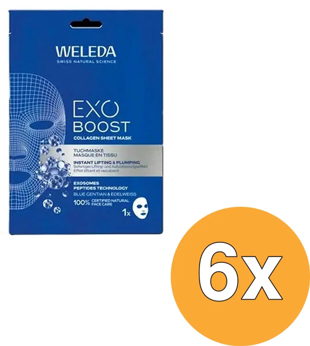 6x Weleda Exo Boost Collagen Sheet Mask (20 ml)