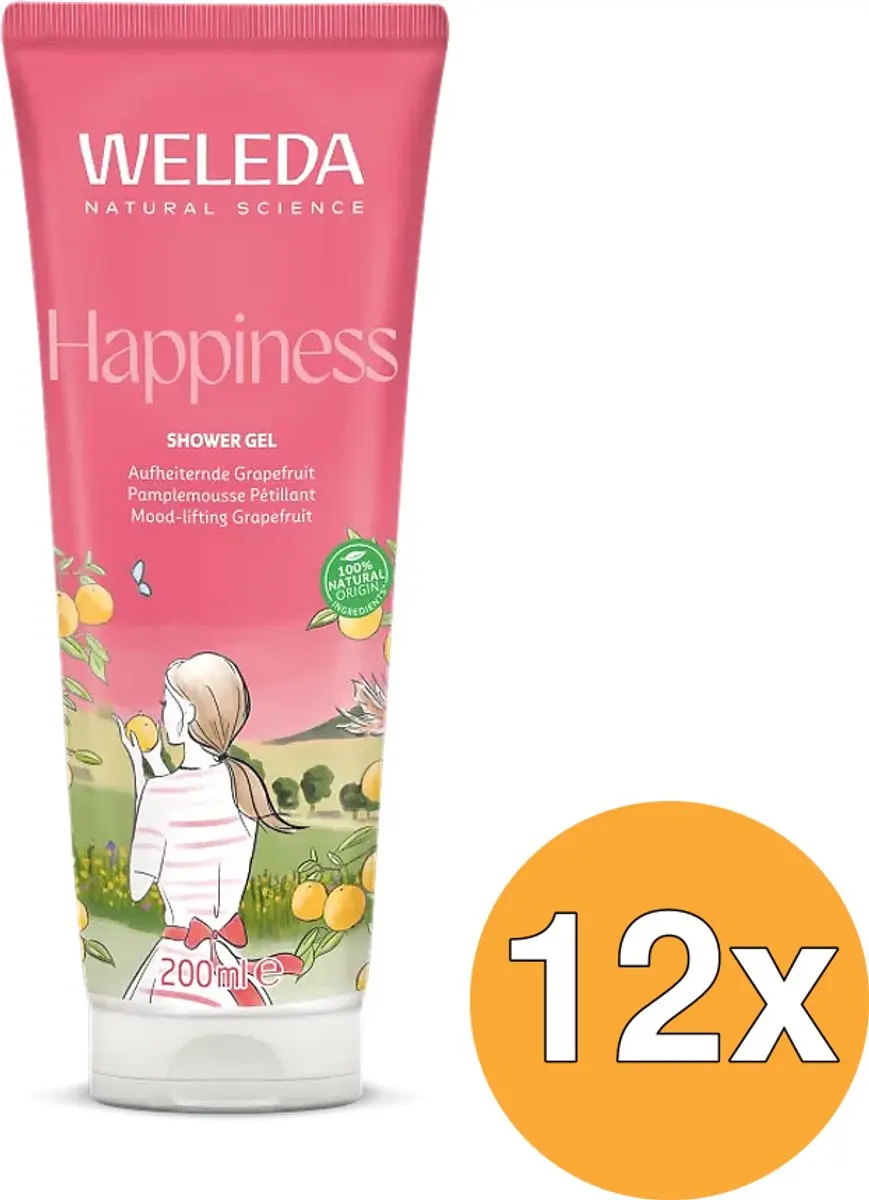 12x Weleda Aroma Shower Happiness Douchegel (200 ml)