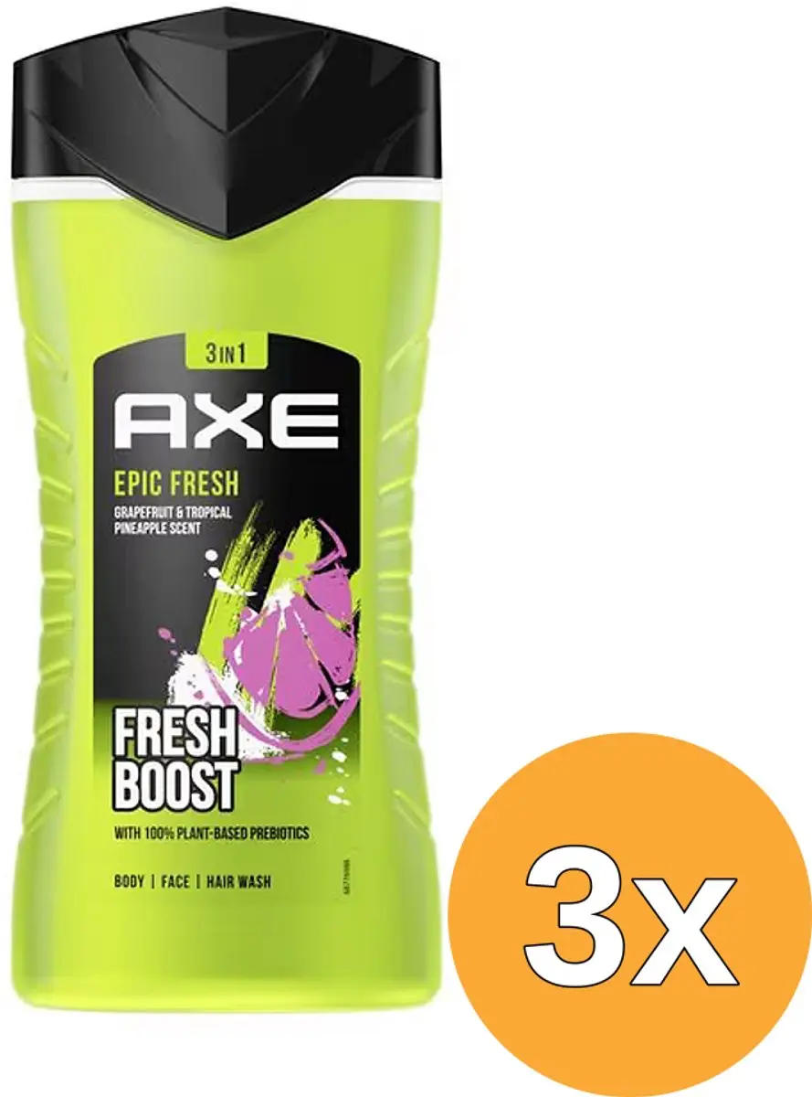 3x Axe Showergel Epic Fresh (250 ml)