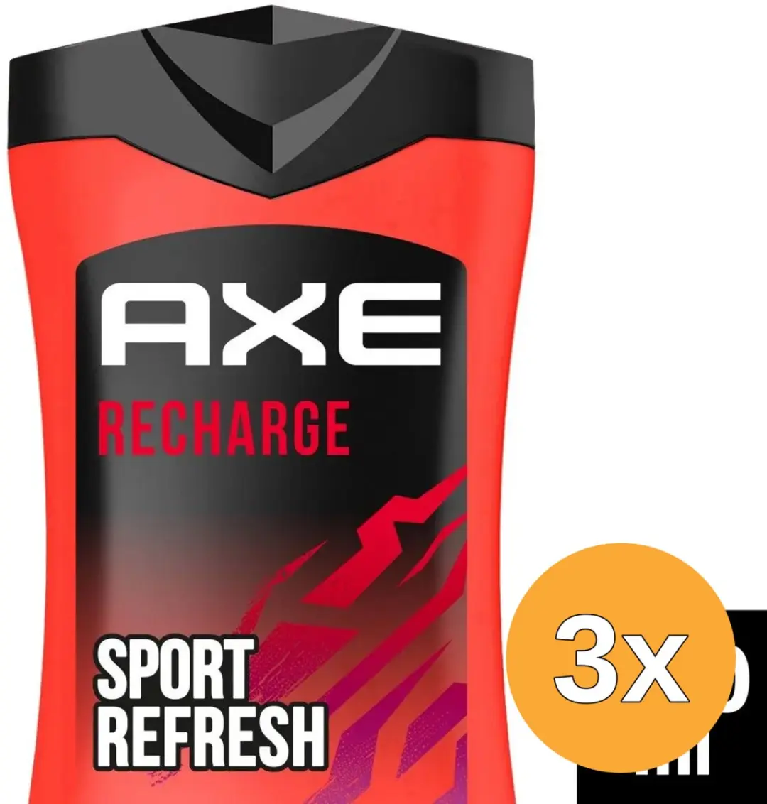 3x Axe Showergel 3In1 Recharge (250 ml)