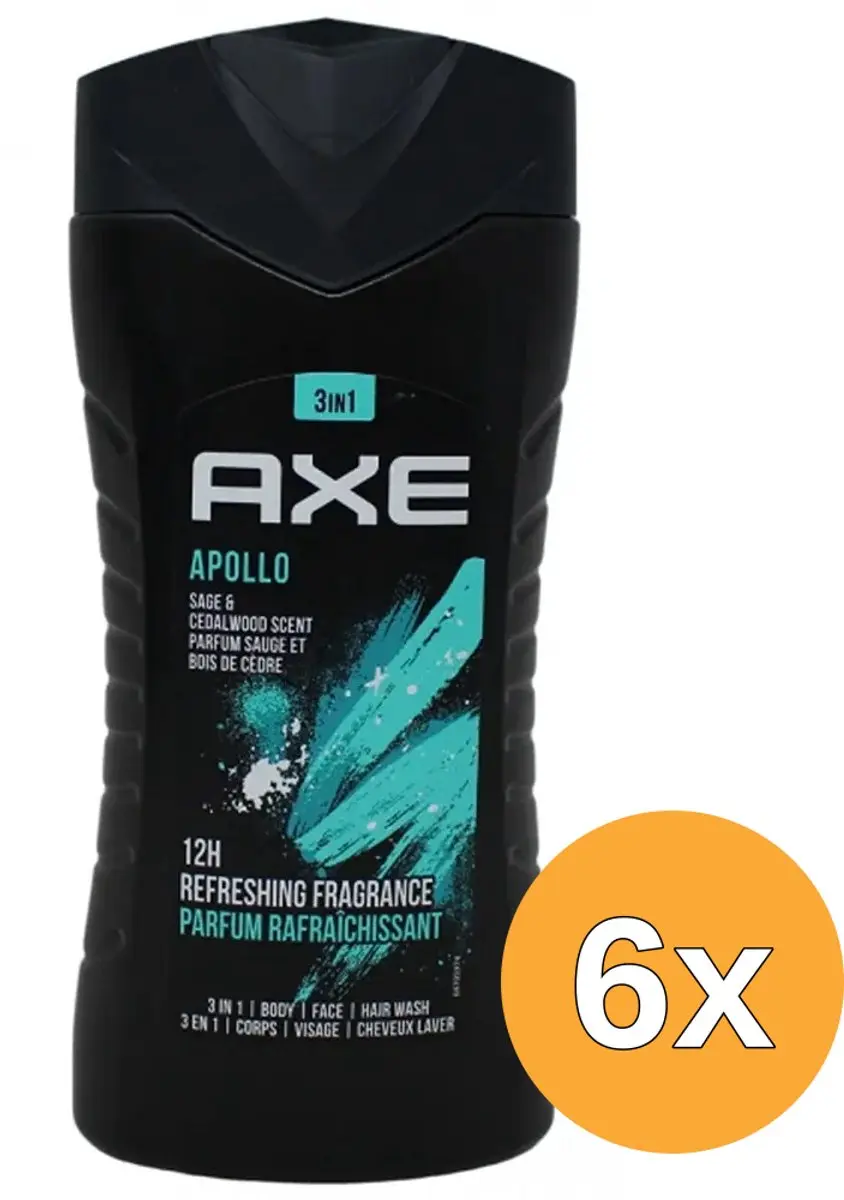 6x Axe Douchegel Apollo (250 ml)
