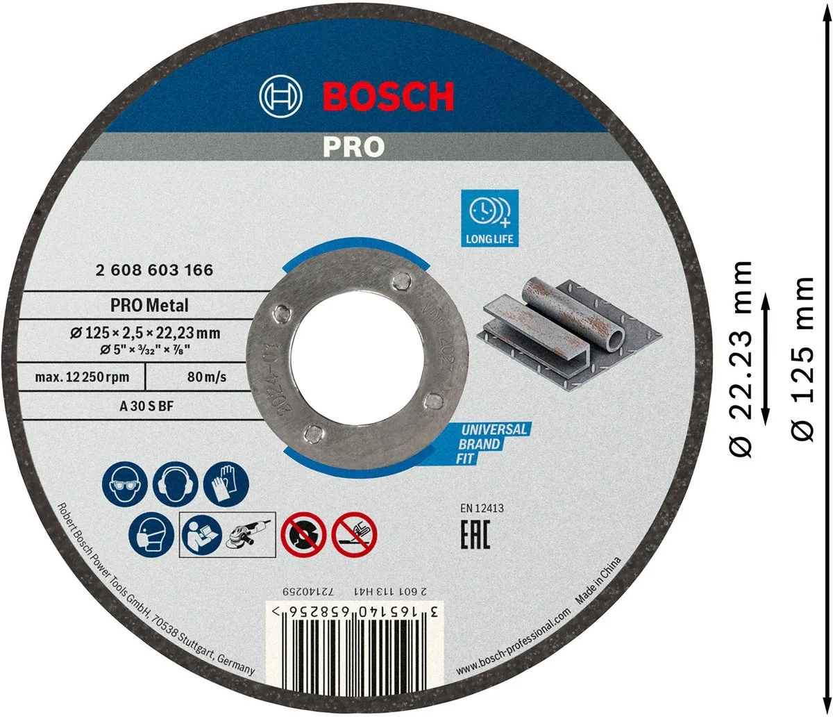 Bosch Professional Doorslijpschijf A 30 S BF 125mm Metaal - 2,5mm