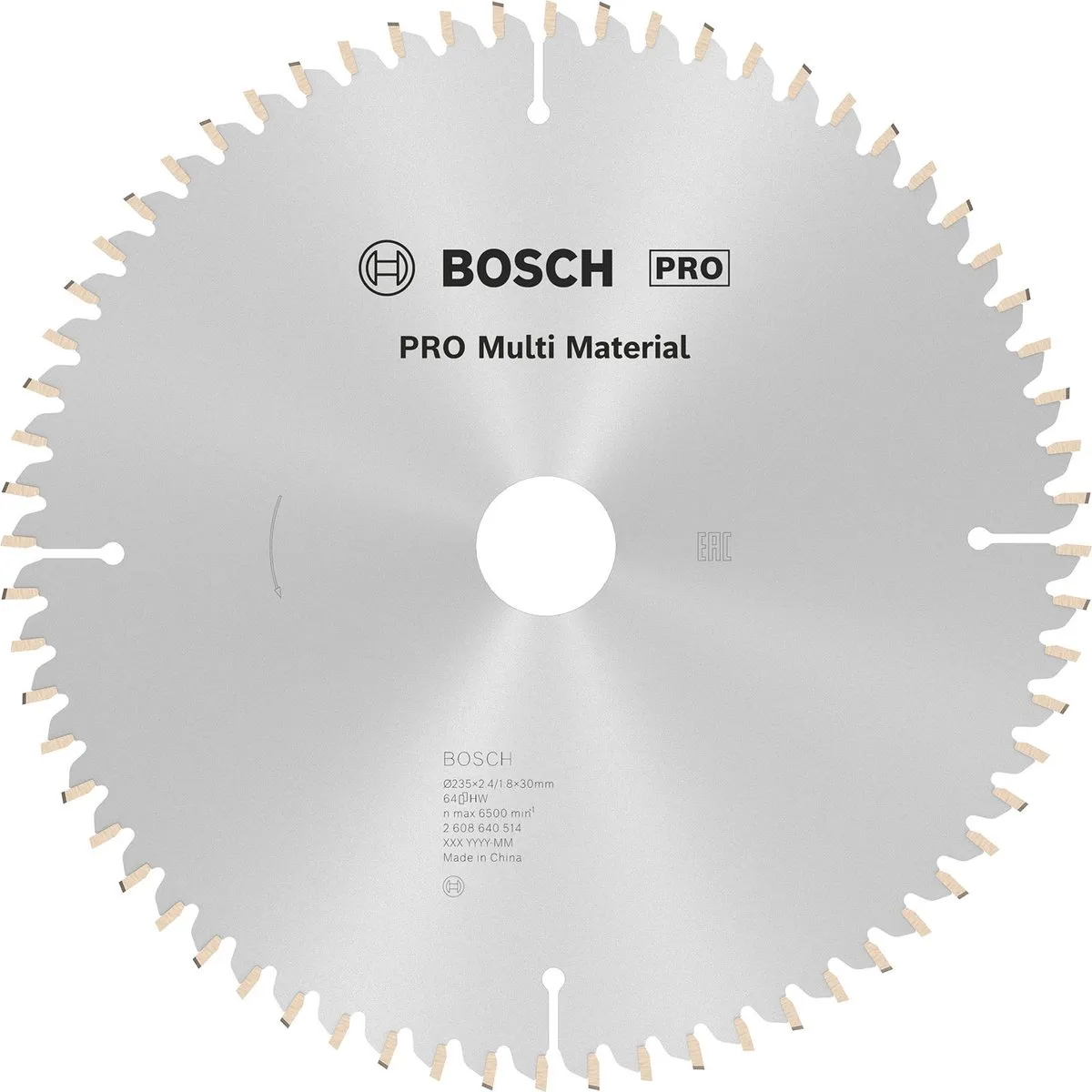 Bosch Professional Cirkelzaagblad CIRKZB MULTI 235X30/25X2,4 64T