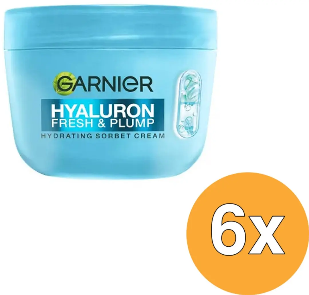 6x Garnier Skin Active Hyaluron Fresh & Plump Sorbet Creme (6 x 85 ml)