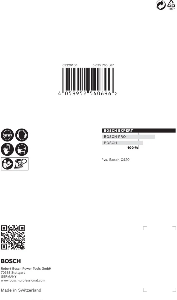 Bosch Professional EXPERT M480 Schuurnet 100x150mm - 10 Stuks - afbeelding 6 van 6