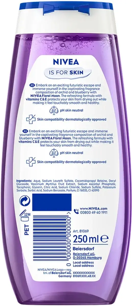 NIVEA Floral Moon Orchid & Blueberry Showergel 250ml