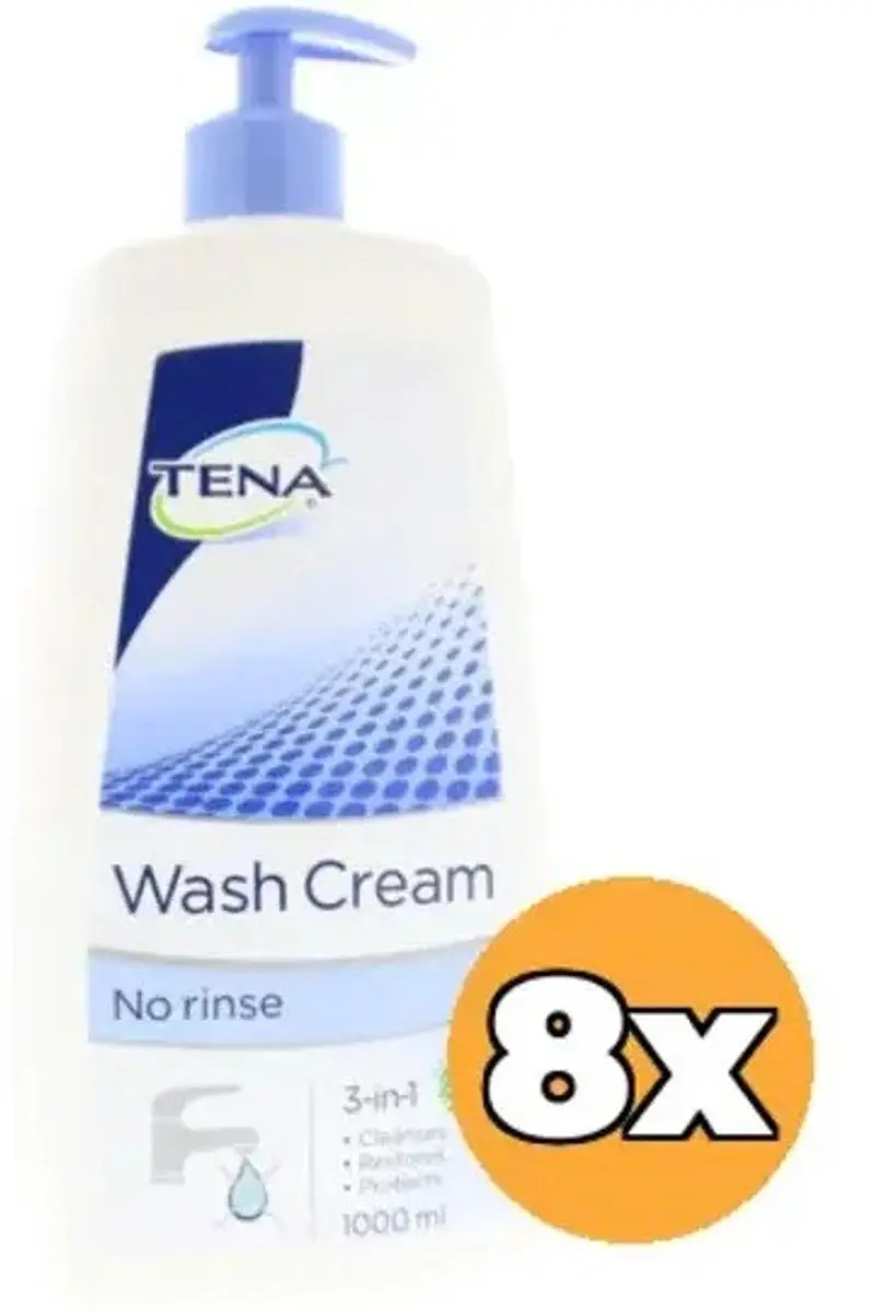 8x Tena Wash cream (1000 ml)