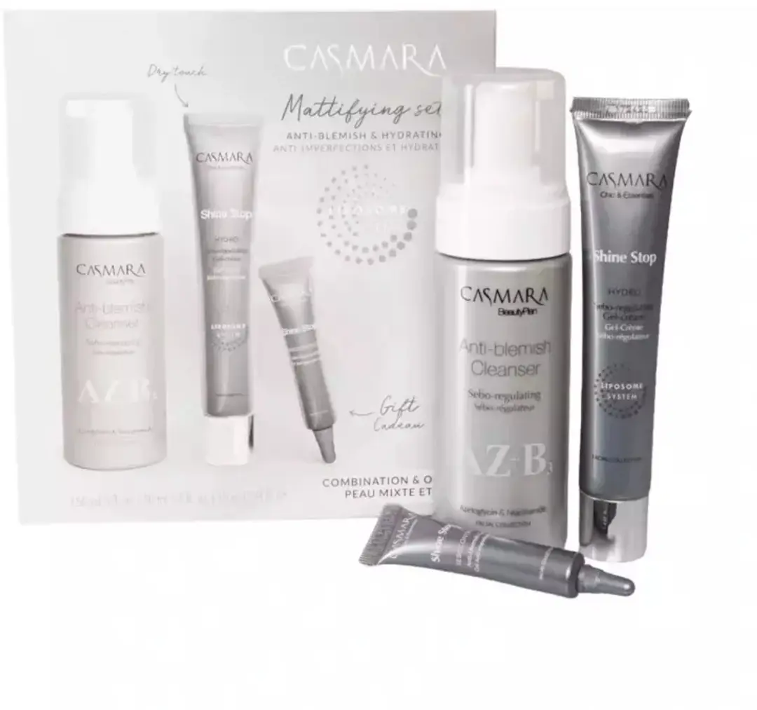 CASMARA Shine Stop Mattifying Set / Sebum and Shine Regulerende Verzorgingsset 3