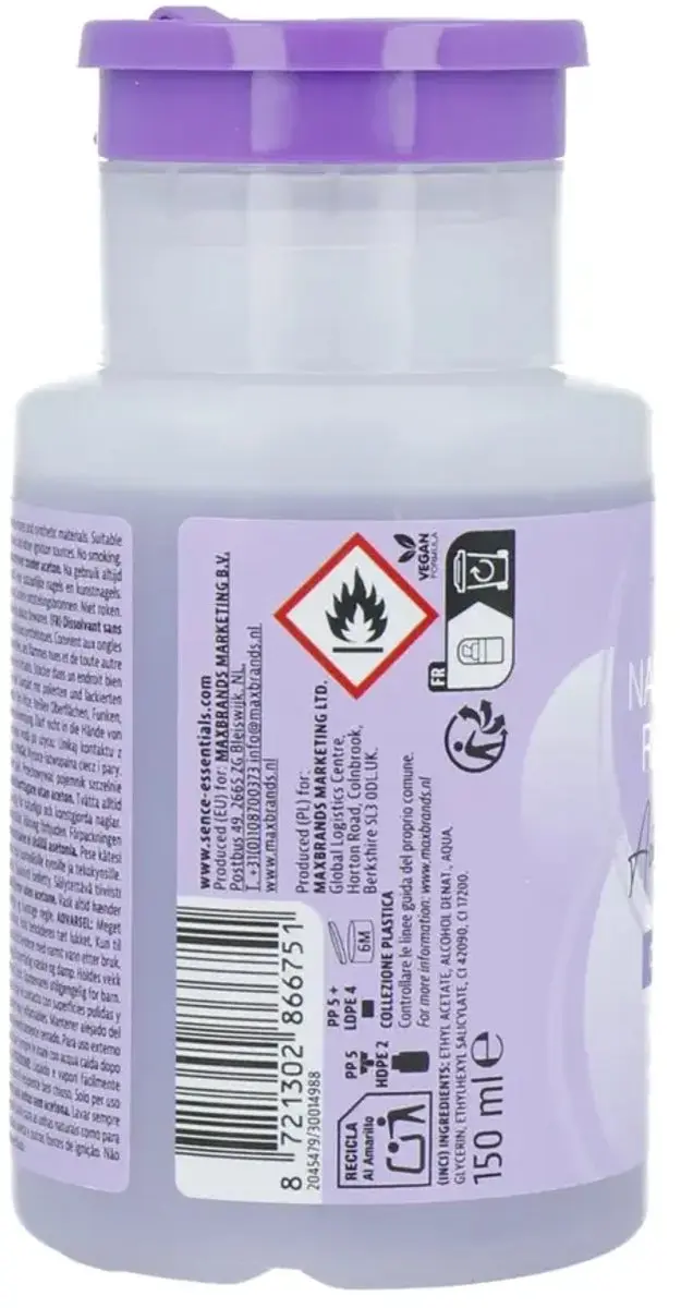 Sence Nagellakremover Pomp 150ml - Paars - afbeelding 2 van 4