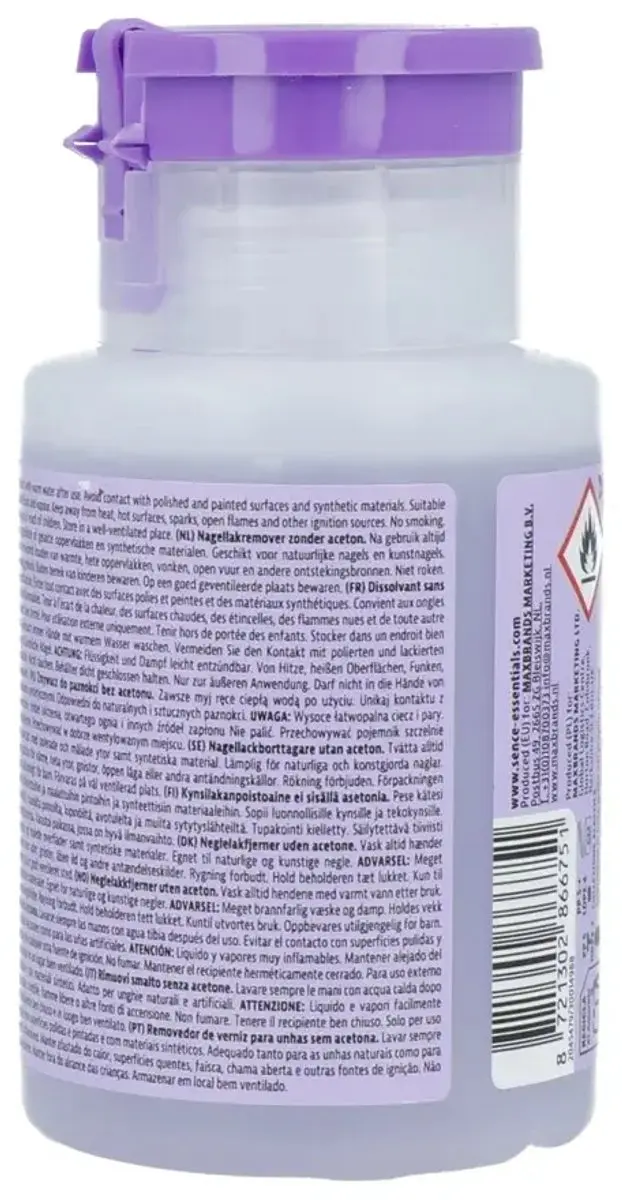Sence Nagellakremover Pomp 150ml - Paars - afbeelding 3 van 4