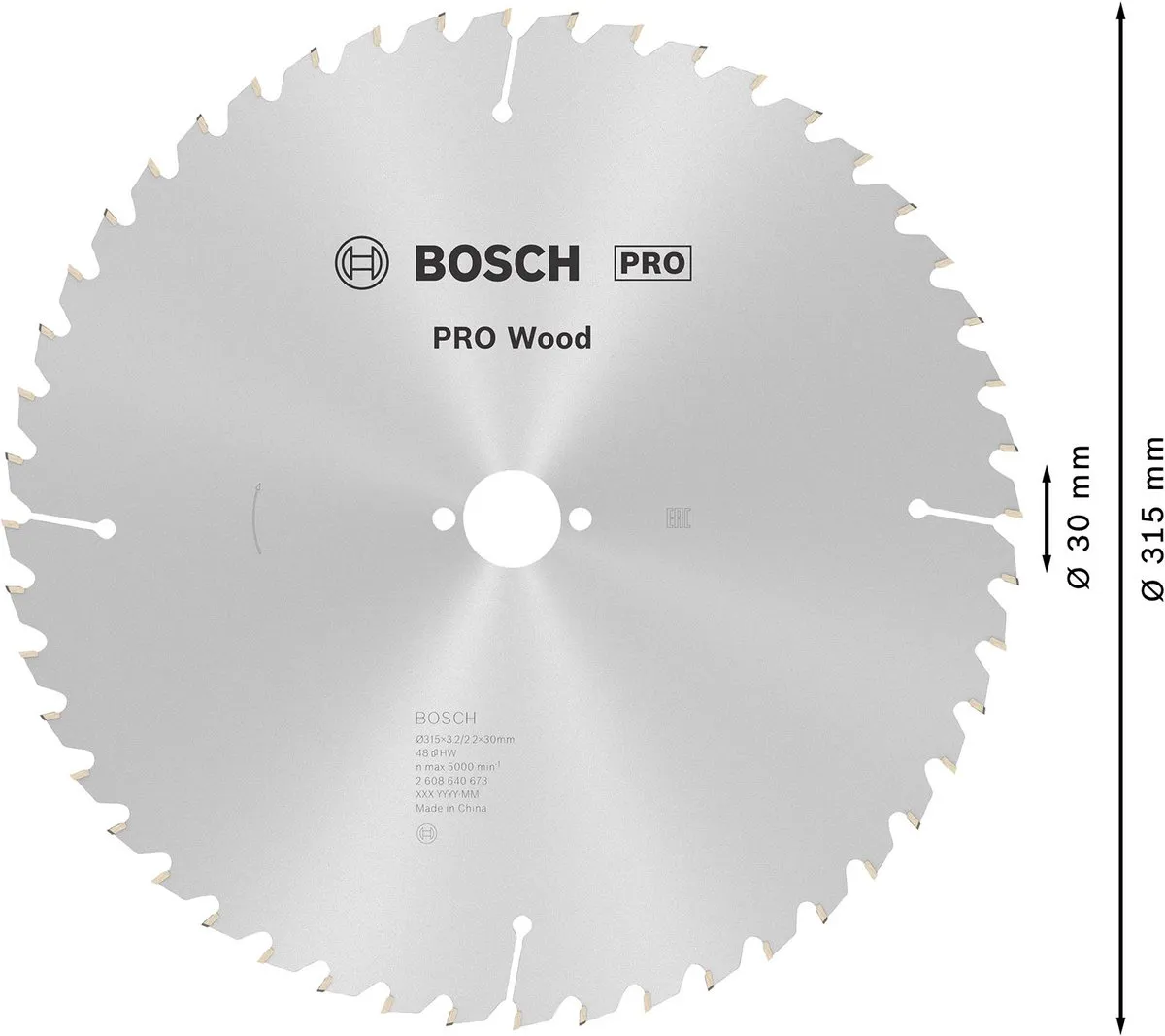 Bosch Professional Cirkelzaagblad Optiline T 315x30x3,2 48T - Metaal/Hout