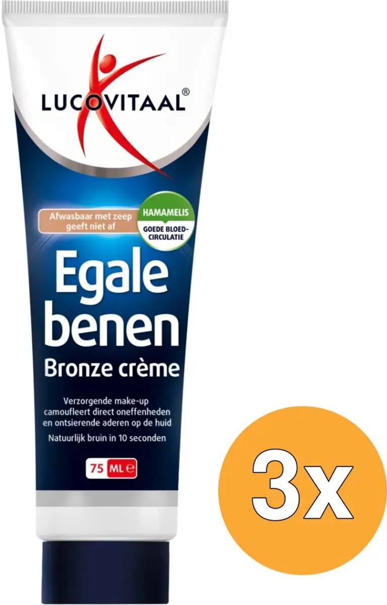 3x Lucovitaal Bronze creme egale benen (75 ml)